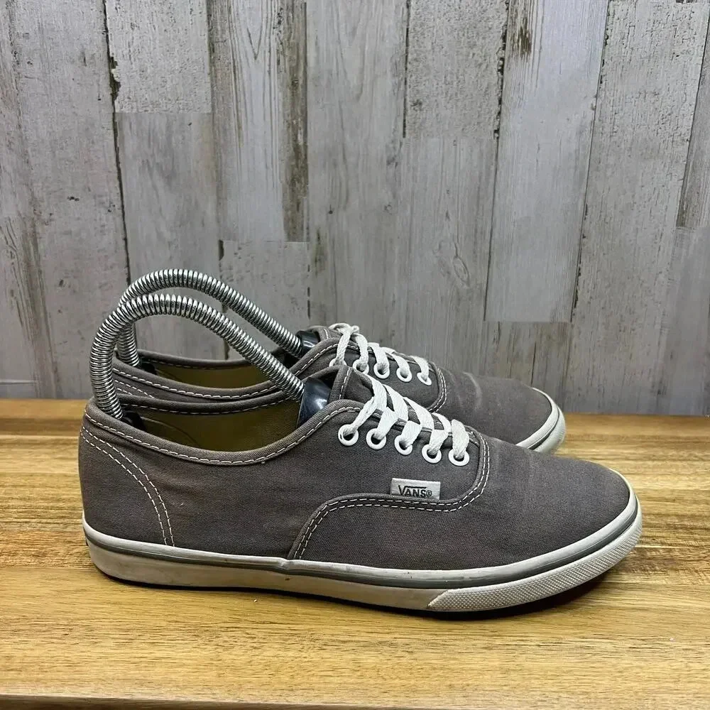 Vans Authentic Gray Low Top Lace-Up Canvas Sneakers Unisex‎ Men's 5.5/Women's 7